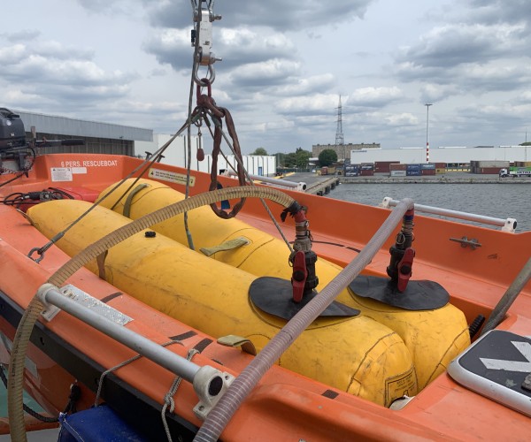 Lifeboat test kit ready for deployment with JWA Rentals